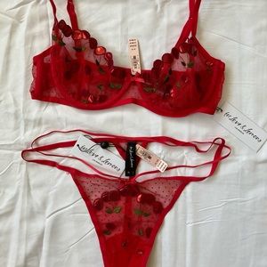For Love & Lemons x VS Cerise bra & thong